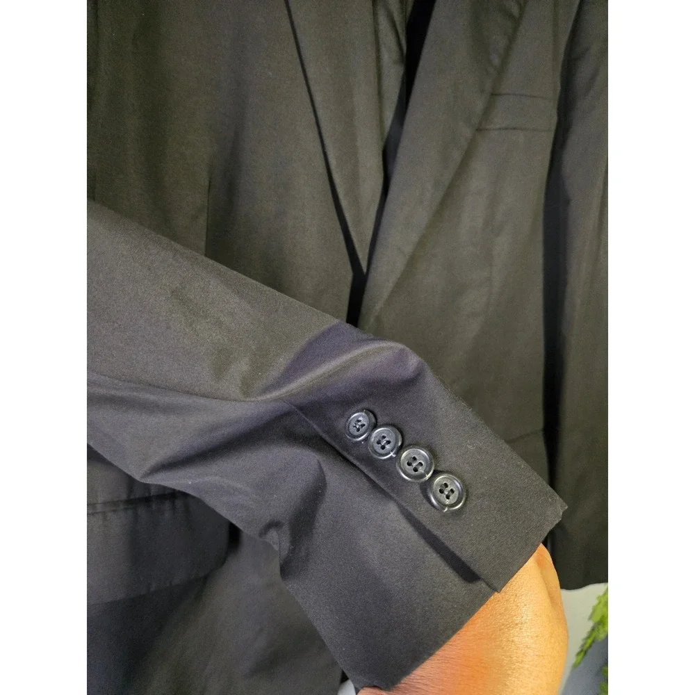 J.Crew Black Cotton Blazer‎ 42R Made in USA Classic Tailored Mens Jacket